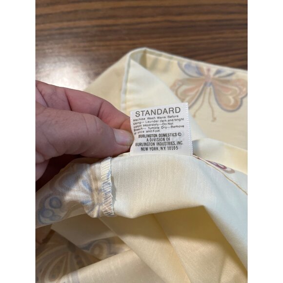 Burlington cream standard pillowcases with blue pink butterflies - Picture 4 of 4